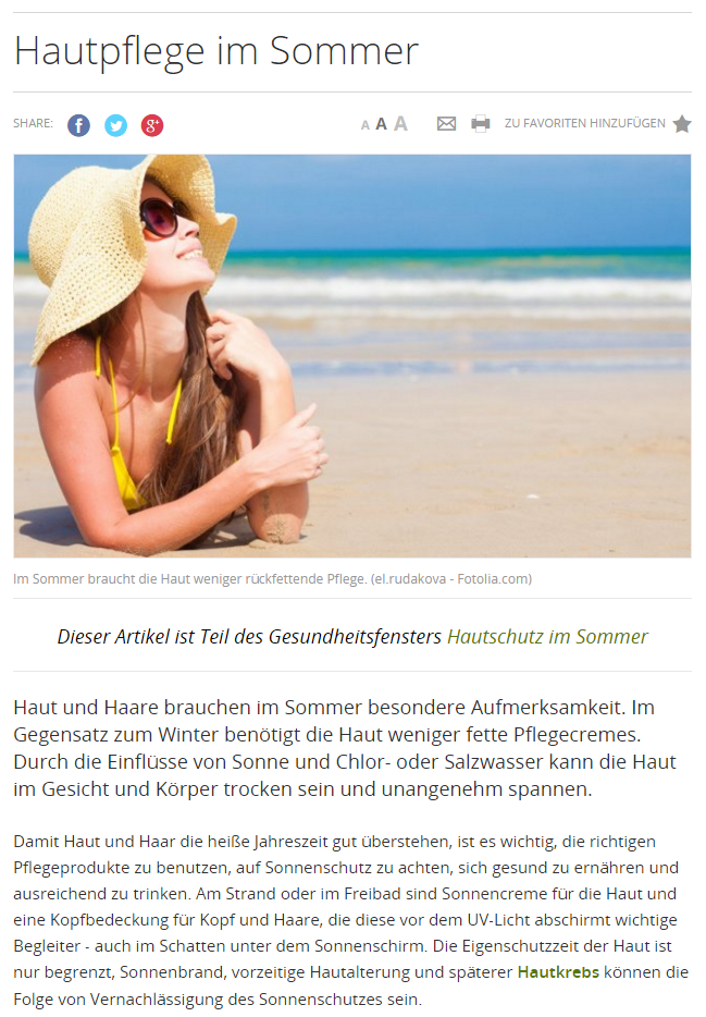 Dr. Okamoto, Hautarzt in Wien, informiert über Hautpflege im Sommer bei gesund.at